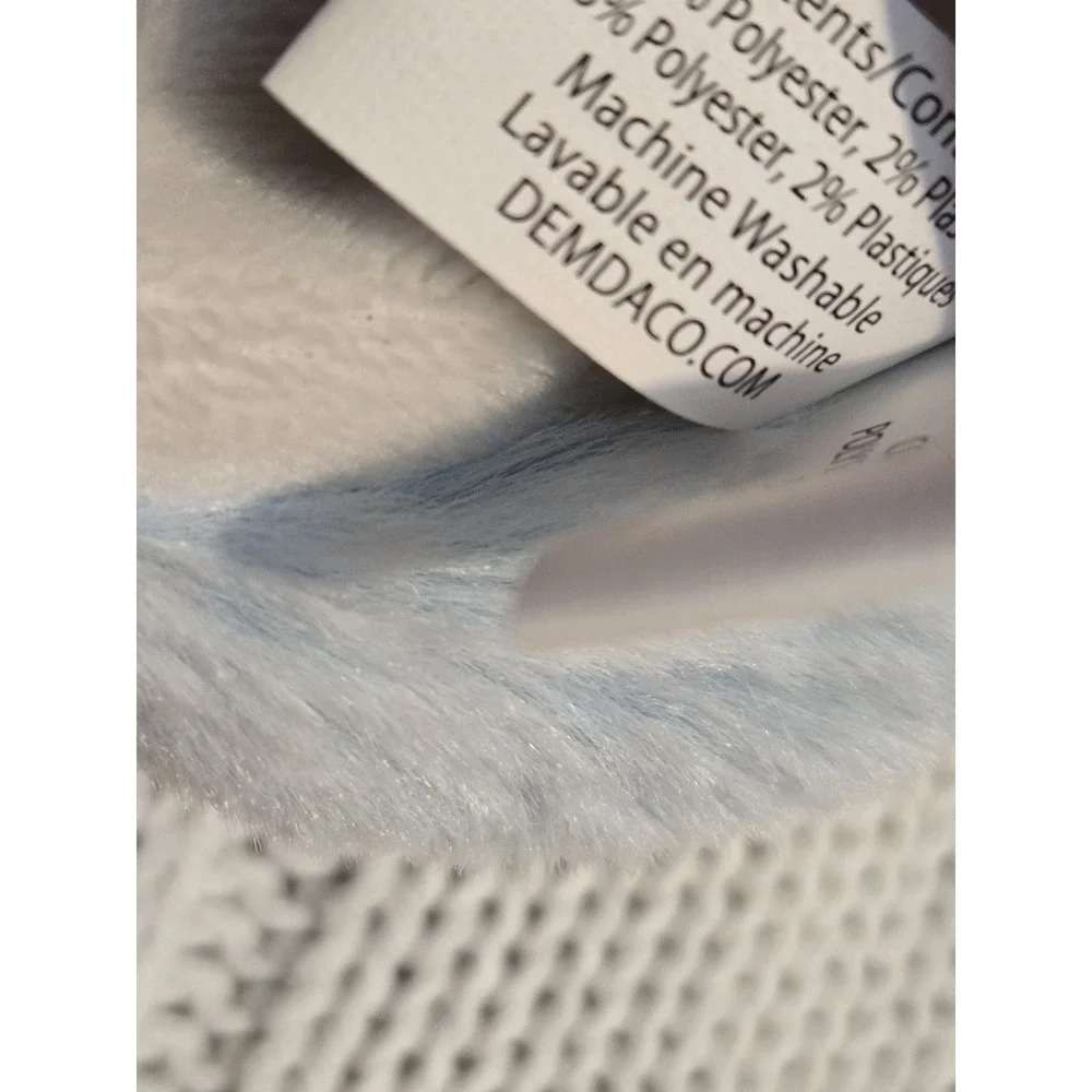 DEMDAKO Sweet Boy‎ Blue Bear Security Blanket Lovey Rattle Plush Baby NEW